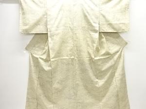 アンティーク　抽象花模様織出し手織り紬着物